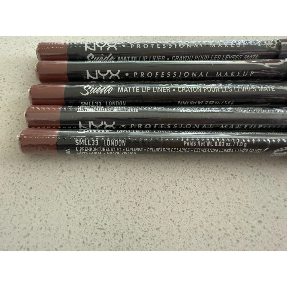 NYX Professional Makeup Suede Matte Lip Liner SMLL33 London Lot of 5 New Sealed